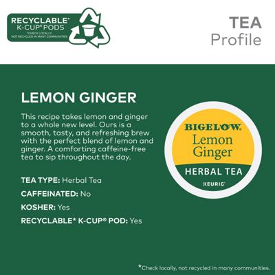 Keurig K-Cup Coffee Lemon Ginger Herbal Tea - Image 6